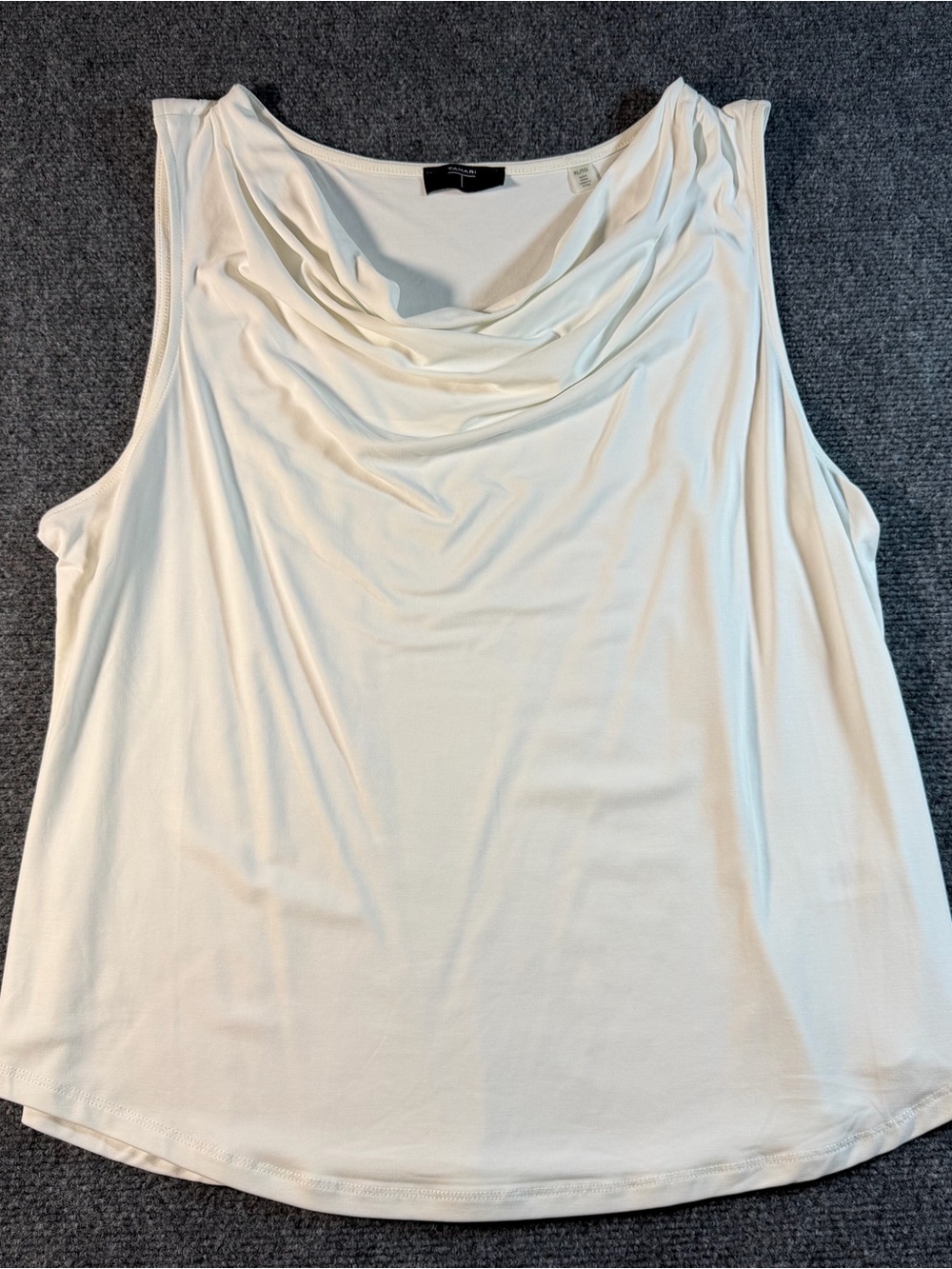 Elie Tahari White Cowl Neck Blouse Sleeveless Top Size XL Business Casual